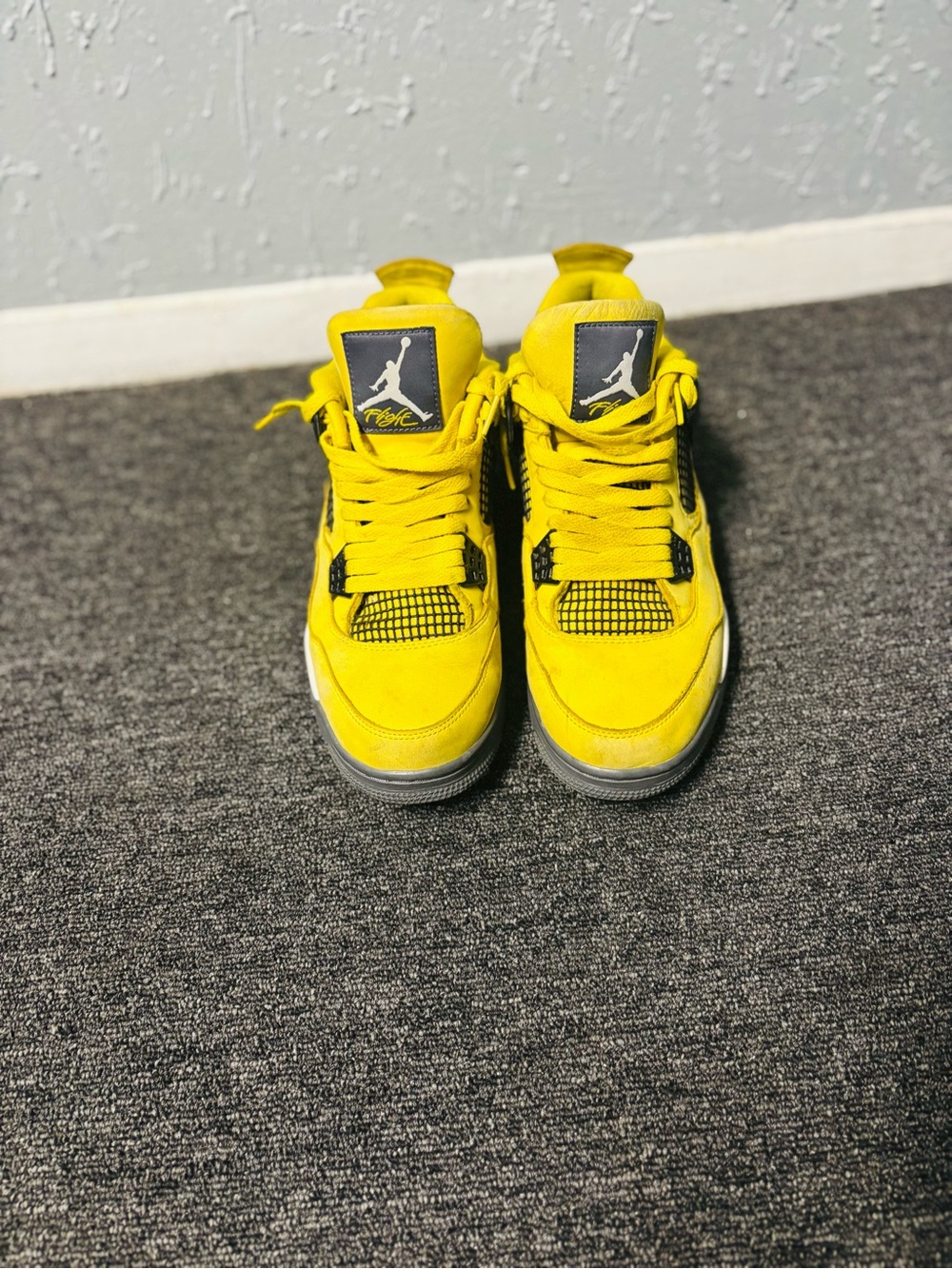 Jordan Retro 4 Yellow Basketball Shoes